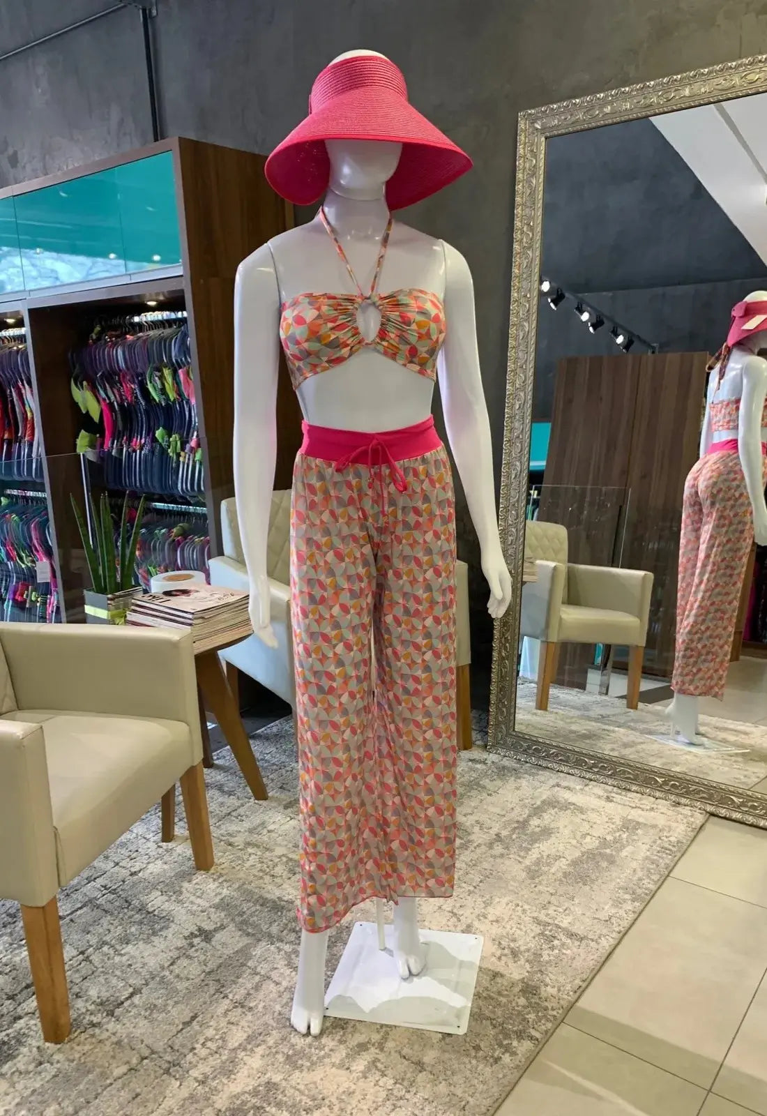 Pantalón de crepé estampado para la playa o la piscina. Ropa brasileña en De Brasil a Tu Cuerpo.