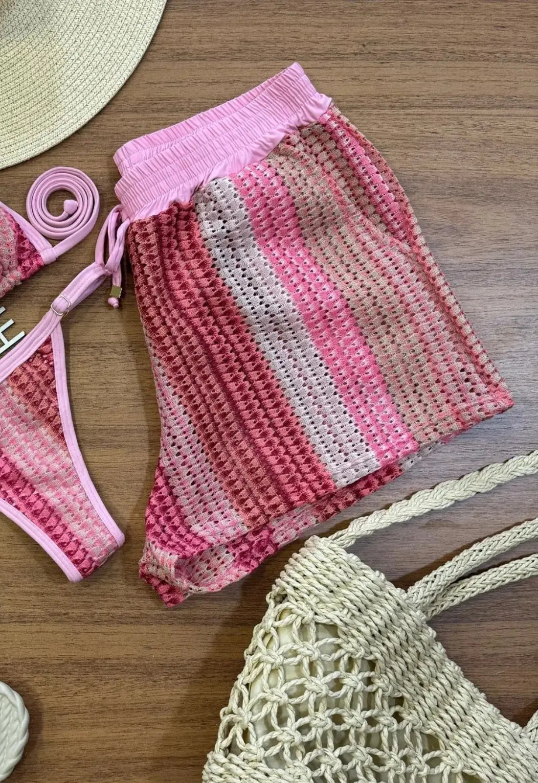 Bikini Giovanela Crochet Rosa
