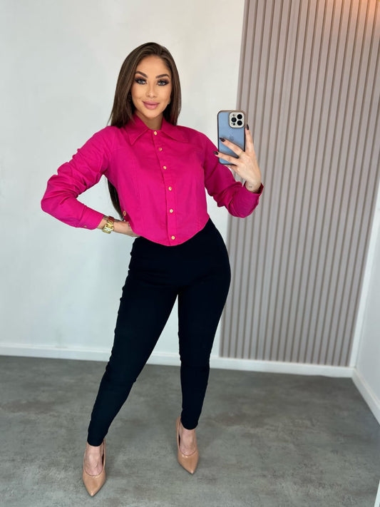 Camisa tipo corset rosa