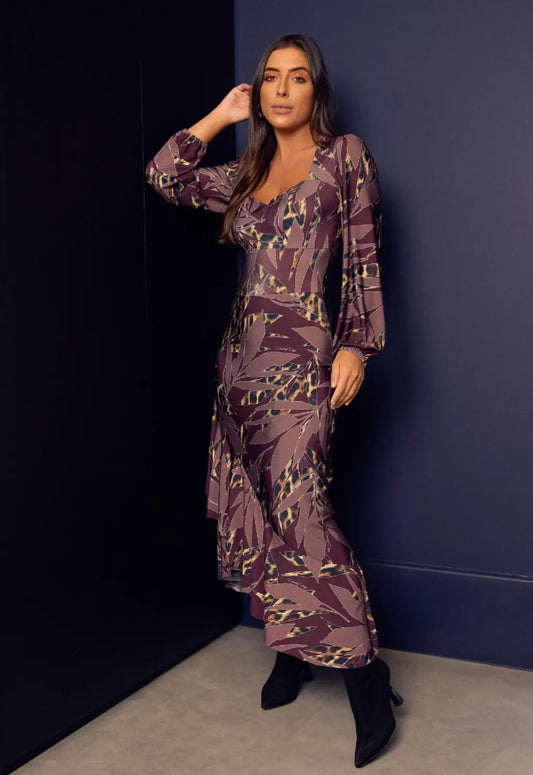 Vestido Morado Animal Print