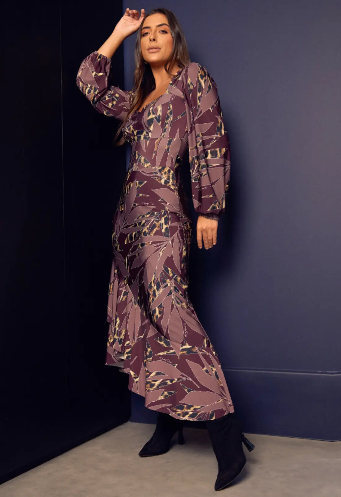 Vestido Morado Animal Print