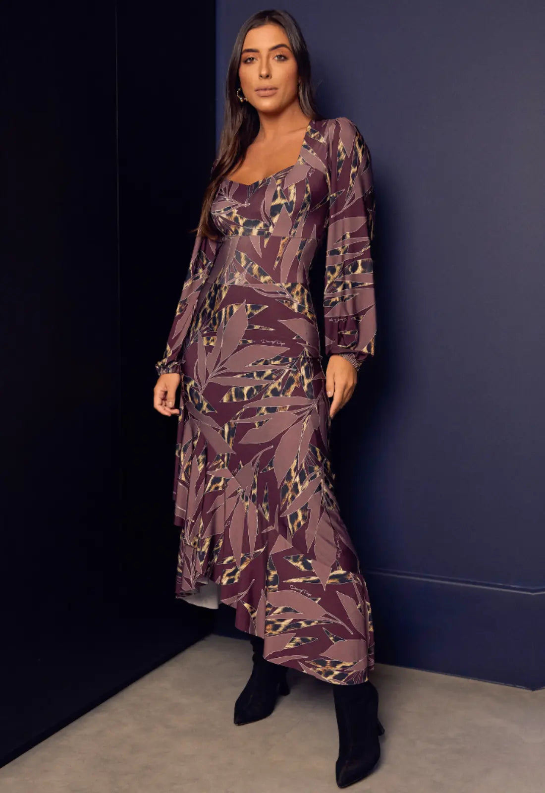 Vestido Morado Animal Print